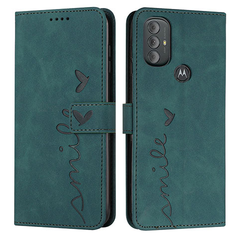 Custodia Portafoglio In Pelle Cover con Supporto Y03X per Motorola Moto G Play (2023) Verde