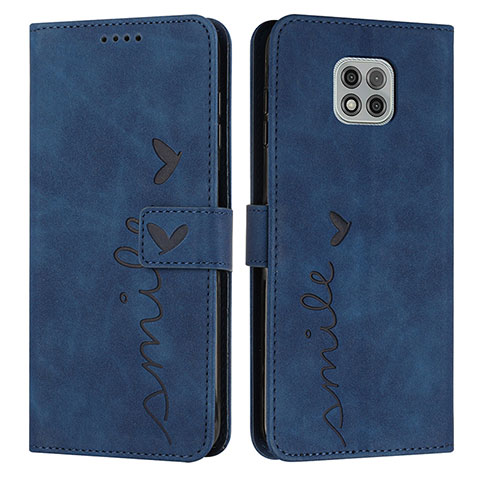 Custodia Portafoglio In Pelle Cover con Supporto Y03X per Motorola Moto G Power (2021) Blu