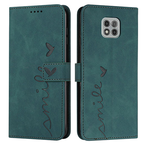 Custodia Portafoglio In Pelle Cover con Supporto Y03X per Motorola Moto G Power (2021) Verde