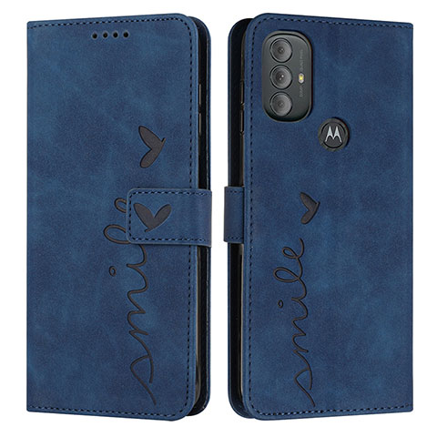 Custodia Portafoglio In Pelle Cover con Supporto Y03X per Motorola Moto G Power (2022) Blu