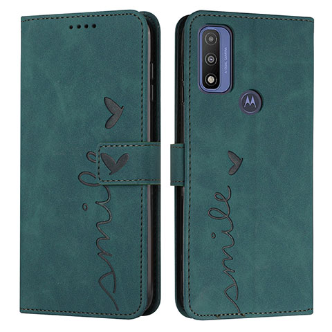 Custodia Portafoglio In Pelle Cover con Supporto Y03X per Motorola Moto G Pure Verde