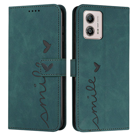 Custodia Portafoglio In Pelle Cover con Supporto Y03X per Motorola Moto G53 5G Verde