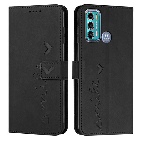 Custodia Portafoglio In Pelle Cover con Supporto Y03X per Motorola Moto G60 Nero