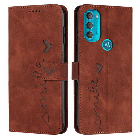 Custodia Portafoglio In Pelle Cover con Supporto Y03X per Motorola Moto G71 5G Marrone