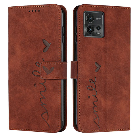 Custodia Portafoglio In Pelle Cover con Supporto Y03X per Motorola Moto G72 Marrone