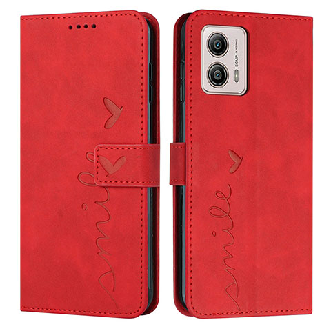 Custodia Portafoglio In Pelle Cover con Supporto Y03X per Motorola Moto G73 5G Rosso