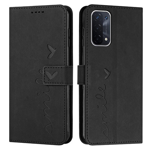 Custodia Portafoglio In Pelle Cover con Supporto Y03X per Oppo A54 5G Nero