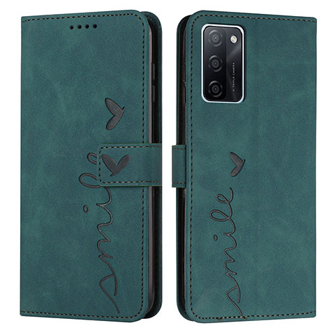 Custodia Portafoglio In Pelle Cover con Supporto Y03X per Oppo A55S 5G Verde