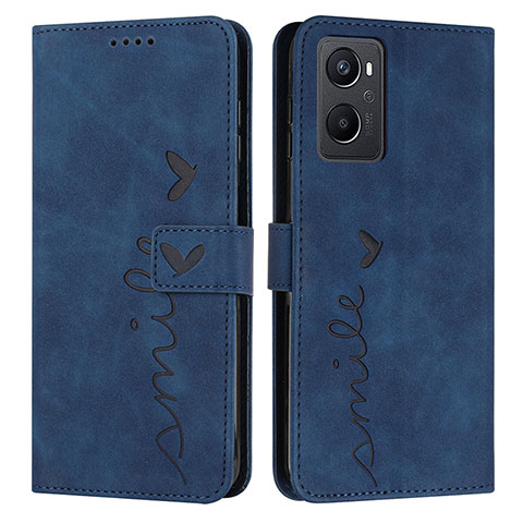 Custodia Portafoglio In Pelle Cover con Supporto Y03X per Oppo A96 4G Blu