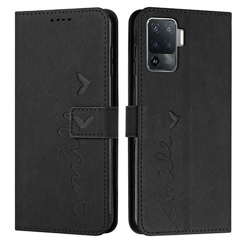 Custodia Portafoglio In Pelle Cover con Supporto Y03X per Oppo F19 Pro Nero