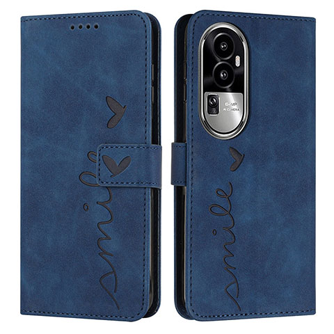 Custodia Portafoglio In Pelle Cover con Supporto Y03X per Oppo Reno10 Pro+ Plus 5G Blu