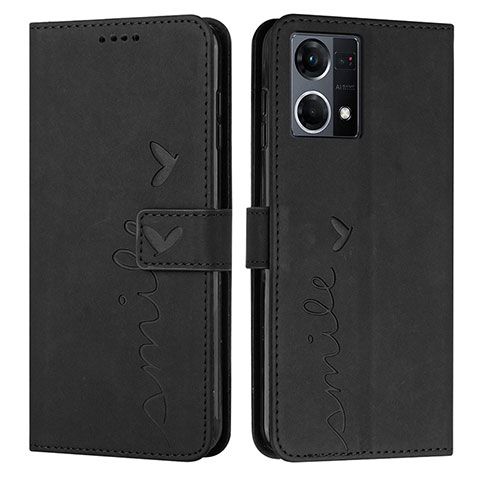 Custodia Portafoglio In Pelle Cover con Supporto Y03X per Oppo Reno7 4G Nero