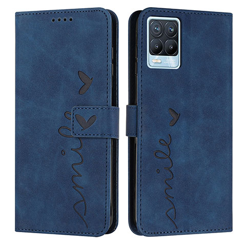 Custodia Portafoglio In Pelle Cover con Supporto Y03X per Realme 8 4G Blu