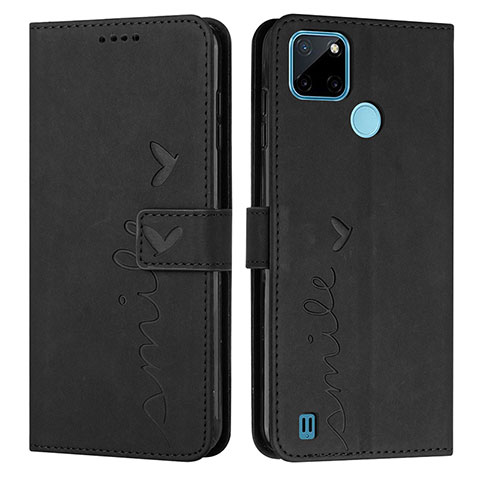 Custodia Portafoglio In Pelle Cover con Supporto Y03X per Realme C21Y Nero