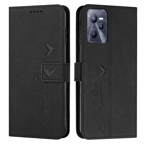 Custodia Portafoglio In Pelle Cover con Supporto Y03X per Realme C35 Nero