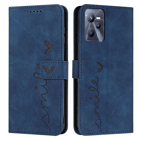 Custodia Portafoglio In Pelle Cover con Supporto Y03X per Realme Narzo 50A Prime Blu