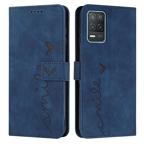 Custodia Portafoglio In Pelle Cover con Supporto Y03X per Realme V13 5G Blu