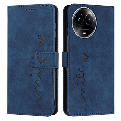 Custodia Portafoglio In Pelle Cover con Supporto Y03X per Realme V50 5G Blu