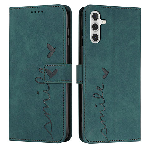 Custodia Portafoglio In Pelle Cover con Supporto Y03X per Samsung Galaxy A04s Verde