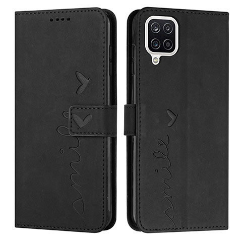 Custodia Portafoglio In Pelle Cover con Supporto Y03X per Samsung Galaxy A12 Nero