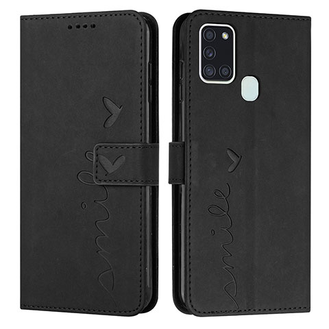 Custodia Portafoglio In Pelle Cover con Supporto Y03X per Samsung Galaxy A21s Nero