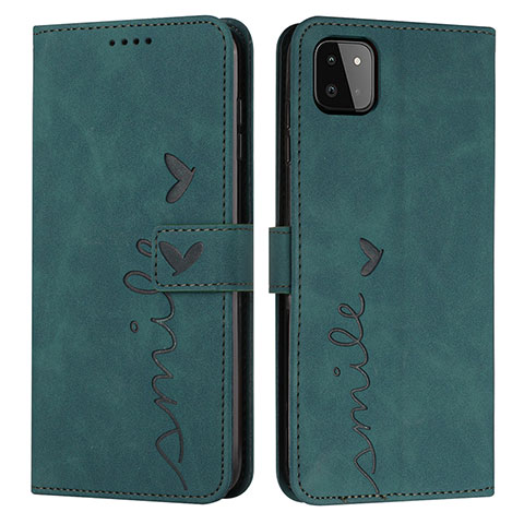 Custodia Portafoglio In Pelle Cover con Supporto Y03X per Samsung Galaxy A22s 5G Verde