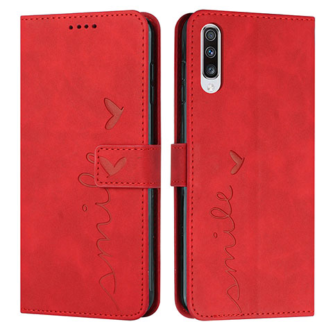 Custodia Portafoglio In Pelle Cover con Supporto Y03X per Samsung Galaxy A50S Rosso