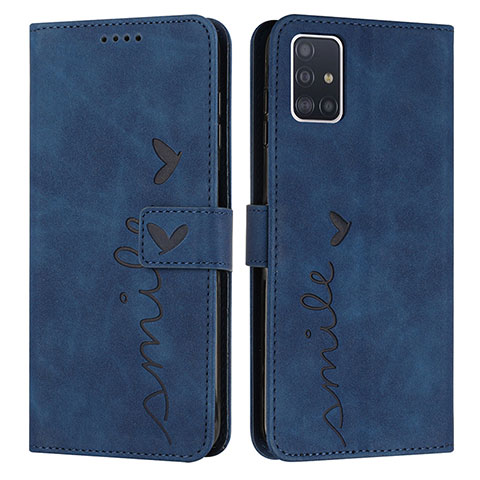 Custodia Portafoglio In Pelle Cover con Supporto Y03X per Samsung Galaxy M40S Blu