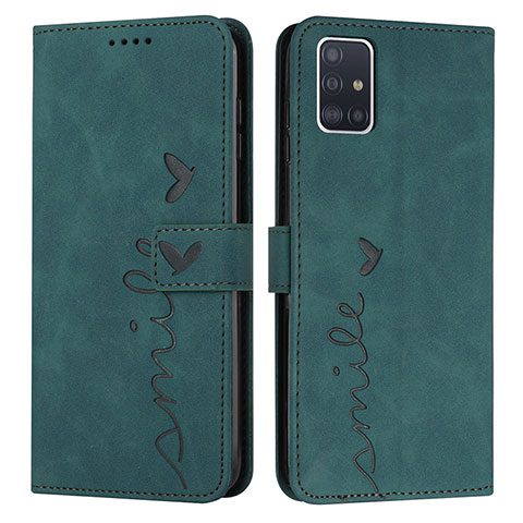 Custodia Portafoglio In Pelle Cover con Supporto Y03X per Samsung Galaxy M40S Verde