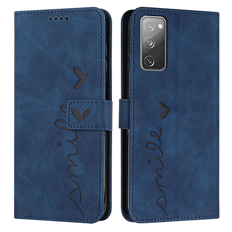 Custodia Portafoglio In Pelle Cover con Supporto Y03X per Samsung Galaxy S20 FE (2022) 5G Blu