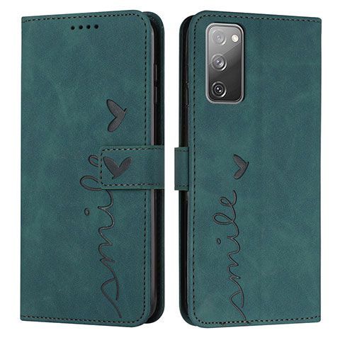 Custodia Portafoglio In Pelle Cover con Supporto Y03X per Samsung Galaxy S20 FE (2022) 5G Verde