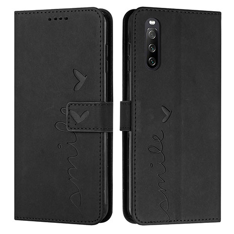 Custodia Portafoglio In Pelle Cover con Supporto Y03X per Sony Xperia 10 V Nero