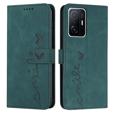 Custodia Portafoglio In Pelle Cover con Supporto Y03X per Xiaomi Mi 11T Pro 5G Verde