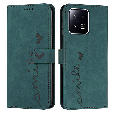 Custodia Portafoglio In Pelle Cover con Supporto Y03X per Xiaomi Mi 13 5G Verde