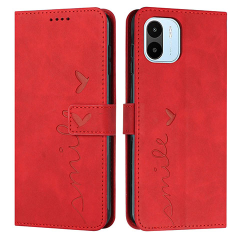 Custodia Portafoglio In Pelle Cover con Supporto Y03X per Xiaomi Poco C51 Rosso