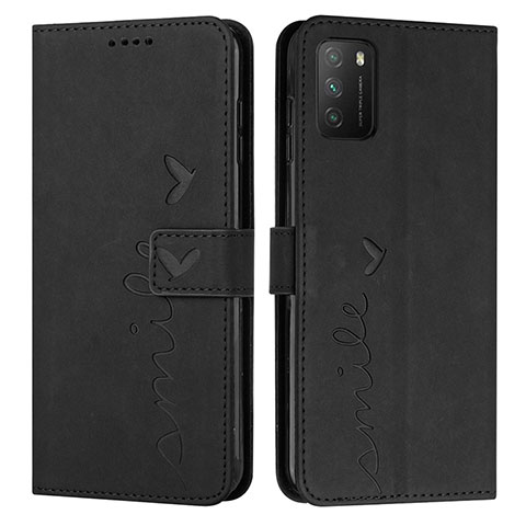 Custodia Portafoglio In Pelle Cover con Supporto Y03X per Xiaomi Poco M3 Nero