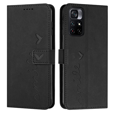 Custodia Portafoglio In Pelle Cover con Supporto Y03X per Xiaomi Poco M4 Pro 5G Nero