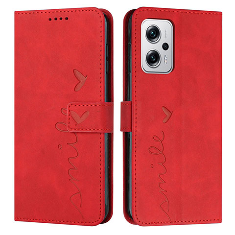 Custodia Portafoglio In Pelle Cover con Supporto Y03X per Xiaomi Poco X4 GT 5G Rosso