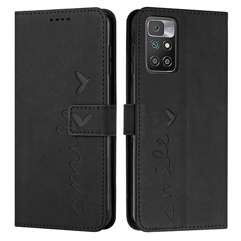 Custodia Portafoglio In Pelle Cover con Supporto Y03X per Xiaomi Redmi 10 4G Nero