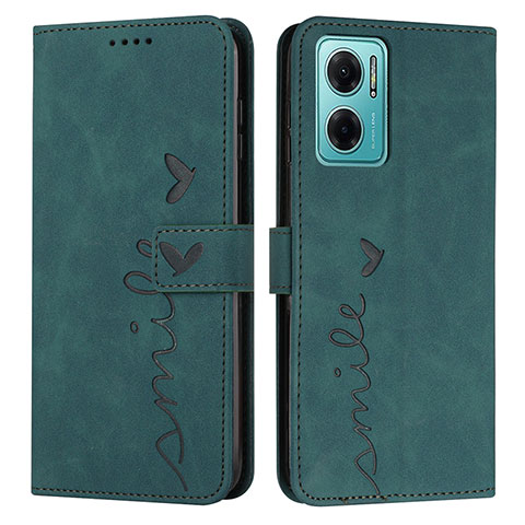 Custodia Portafoglio In Pelle Cover con Supporto Y03X per Xiaomi Redmi 10 5G Verde