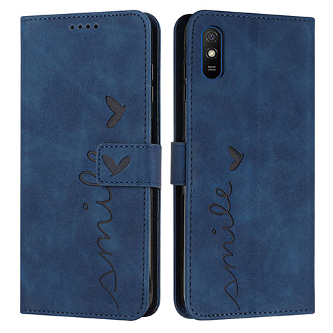 Custodia Portafoglio In Pelle Cover con Supporto Y03X per Xiaomi Redmi 9i Blu