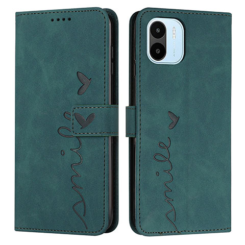 Custodia Portafoglio In Pelle Cover con Supporto Y03X per Xiaomi Redmi A1 Verde