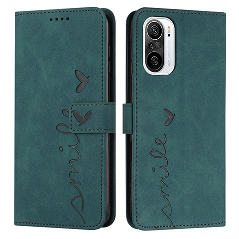 Custodia Portafoglio In Pelle Cover con Supporto Y03X per Xiaomi Redmi K40 5G Verde