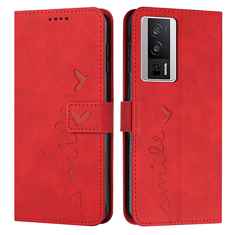 Custodia Portafoglio In Pelle Cover con Supporto Y03X per Xiaomi Redmi K60 5G Rosso