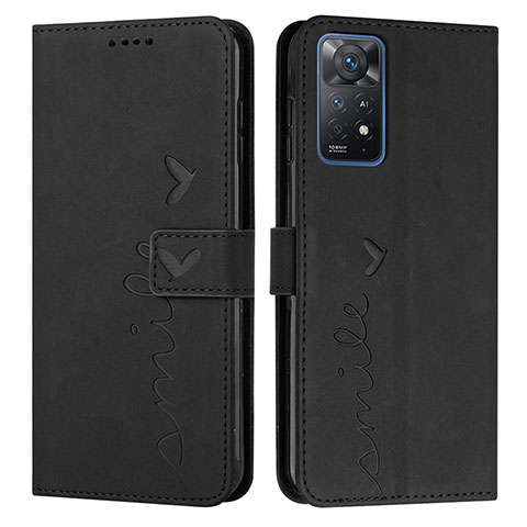 Custodia Portafoglio In Pelle Cover con Supporto Y03X per Xiaomi Redmi Note 11 Pro 4G Nero