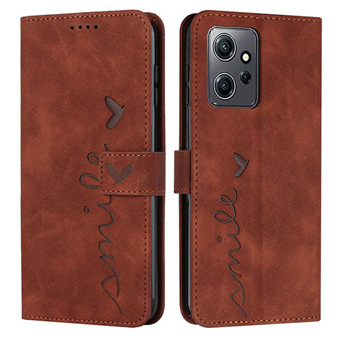 Custodia Portafoglio In Pelle Cover con Supporto Y03X per Xiaomi Redmi Note 12 4G Marrone