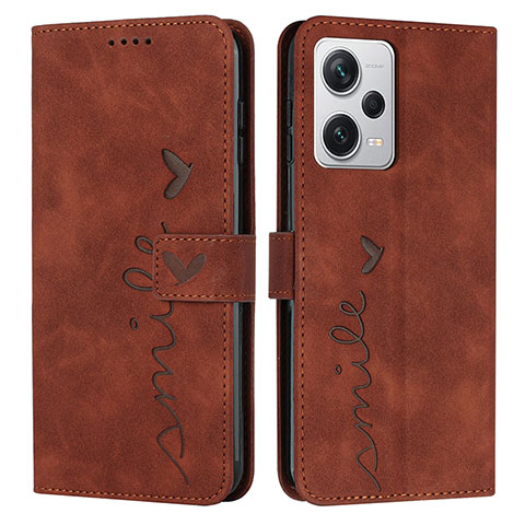 Custodia Portafoglio In Pelle Cover con Supporto Y03X per Xiaomi Redmi Note 12 Explorer Marrone