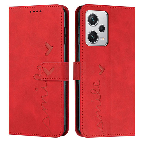 Custodia Portafoglio In Pelle Cover con Supporto Y03X per Xiaomi Redmi Note 12 Pro 5G Rosso