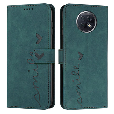 Custodia Portafoglio In Pelle Cover con Supporto Y03X per Xiaomi Redmi Note 9 5G Verde