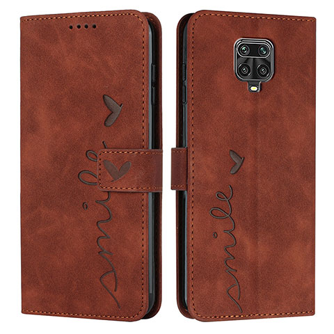 Custodia Portafoglio In Pelle Cover con Supporto Y03X per Xiaomi Redmi Note 9 Pro Max Marrone